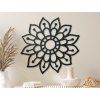 Drevená mandala na stenu Kvet (Dimensions du tableau 89 x 89 cm, Couleur du tableau Anthracite)