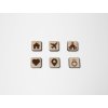 Set 6 ikoniek pre drevko CITY mapu (Dimensions du tableau 2 x 2 cm)