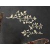 Décoration en bois Oiseaux sur des branches (Couleur du tableau Gris, Dimensions du tableau 44,5 x 61 cm)
