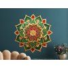 Mandala floral Souffle vert (Dimensions du tableau 33,5 x 33,5 cm, Finition Mate)