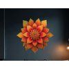 Mandala floral Feu du soir (Dimensions du tableau 32 x 33,5 cm, Finition Mate)