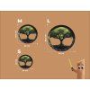 Arbre de vie circulaire Cycle (Dimensions du tableau 32 x 33,5 cm, Finition Mate)