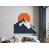 Tableau mural Soleil derrière les montagnes (Dimensions du tableau 37,5 x 41,5 cm, Finition Mate)