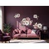 Tableau Fleurs roses et blanches (Dimensions du tableau 30,5 x 45 cm, Finition Mate)