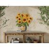 Tableau Tournesols peints dans un vase (Dimensions du tableau 33,5 x 33 cm, Finition Mate)
