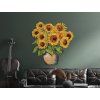 Tableau Tournesols peints dans un vase (Dimensions du tableau 33,5 x 33 cm, Finition Mate)