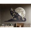 Tableau mural Loup hurlant à la lune (Dimensions du tableau 30,5 x 49 cm, Finition Mate)