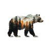 Tableau Paysage de l'ours (Dimensions du tableau 38,5 x 60 cm, Finition Mate)