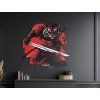 Tableau mural Tigre guerrier (Dimensions du tableau 33,5 x 36 cm, Finition Mate)