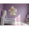 Tableau mural Princesse et licorne (Dimensions du tableau 48 x 41 cm, Finition Mate)