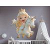 Tableau mural Princesse et licorne (Dimensions du tableau 48 x 41 cm, Finition Mate)