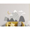 Décoration murale pour enfants Sommets gris (Dimensions du tableau 45 x 84 cm, Finition Mate)