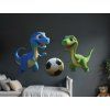 Décoration murale Combat de petits dinosaures (Dimensions du tableau 42 x 84 cm, Finition Mate)