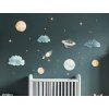 Set d'autocollants muraux Rêve spatial (Dimensions du tableau 63 x 42 cm, Finition Mate)