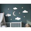 Ensemble de décorations pour enfants Nuit nuageuse (Dimensions du tableau 26,5 x 63 cm, Finition Mate)