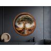 Arbre de vie rond Stabilité (Dimensions du tableau 33,5 x 33,5 cm, Finition Mate)