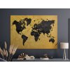 Dekoračná mapa sveta v zlatom dizajne (Format du tableau A1, Couleur du cadre Sans cadre, Finition 3D)