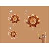 Mandala Rose en bois (Dimensions du tableau 33,5 x 34 cm, Finition Mate)
