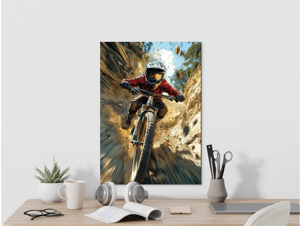 Nástenný obraz Horský cyklista (A kép mérete A1, A keret színe Bez rámu, Felületkezelés 3D)