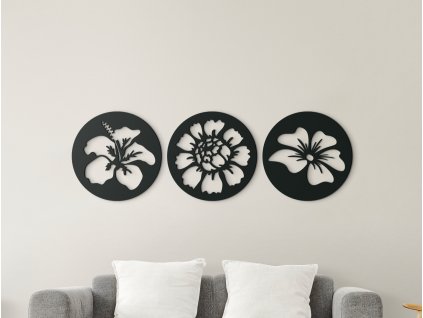 Többrészes kör alakú kép Virágok