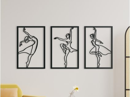 3-részes falikép Balett-táncosnők