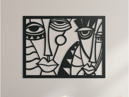 Modern falikép Két arc