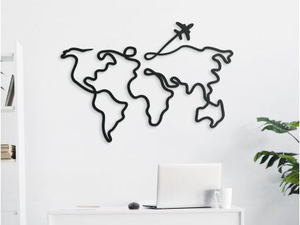 Minimalista kép Világtérkép - line art