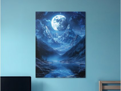 Obraz Spln nad tichým údolím (A kép mérete A1, A keret színe Bez rámu, Felületkezelés 3D)