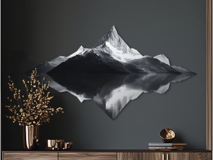 Minimalistický obraz Zrkadlo hory (Kép mérete 68,5 x 124,5 cm, Felületkezelés 3D)