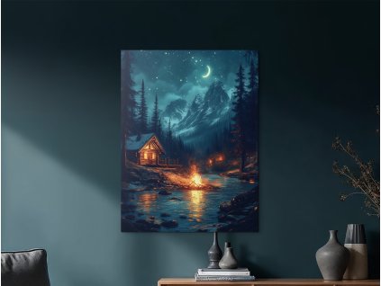 Obraz Ticho pod horami (A kép mérete A1, A keret színe Bez rámu, Felületkezelés 3D)