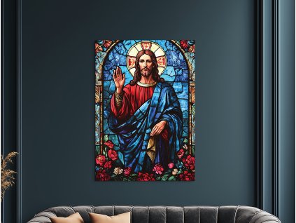 Obraz Žehnajúci Kristus (A kép mérete A1, A keret színe Bez rámu, Felületkezelés 3D)