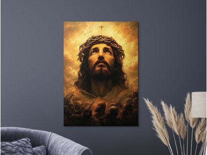 Obraz Odovzdaný pohľad Krista (A kép mérete A1, A keret színe Bez rámu, Felületkezelés 3D)