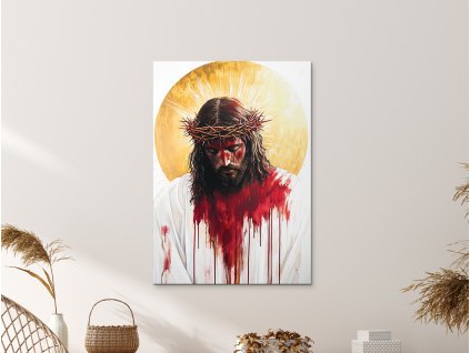 Obraz na stenu Zmučený Kristus (A kép mérete A1, A keret színe Bez rámu, Felületkezelés 3D)