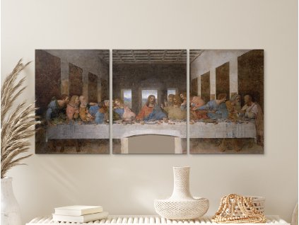 Trojdielny obraz Posledná večera (A kép mérete A1, A keret színe Bez rámu, Felületkezelés 3D)