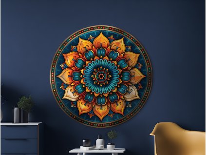 Kvetinová mandala Smaragdová hĺbka (Kép mérete 89 x 89 cm, Felületkezelés 3D)