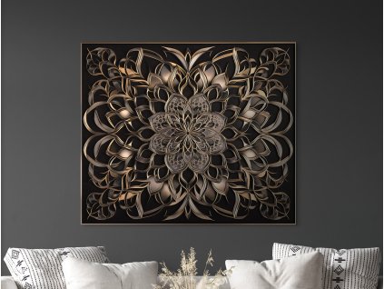 Nástenná mandala Hrejivý ornament (Kép mérete 70 x 83 cm, Felületkezelés 3D)