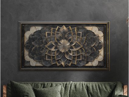 Mandala na stenu Pokoj (Kép mérete 65,5 x 120 cm, Felületkezelés 3D)
