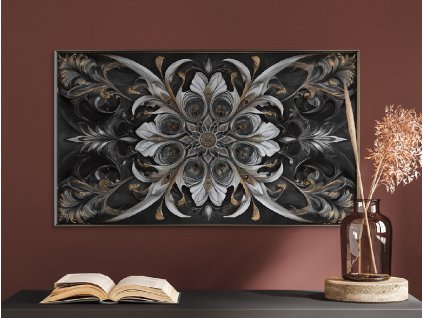 Mandala na stenu Kráľovský ornament (Kép mérete 69,5 x 120 cm, Felületkezelés 3D)