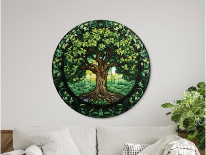 Okrúhly Strom života Dedičstvo (Kép mérete 89 x 89 cm, Felületkezelés 3D)