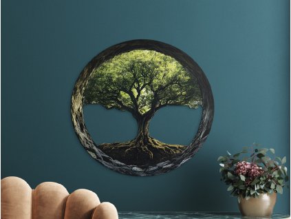 Okrúhly Strom života Kolobeh (Kép mérete 85,5 x 89 cm, Felületkezelés 3D)