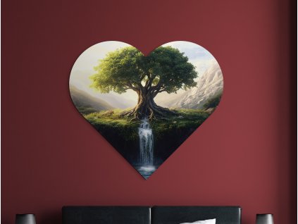 Srdcový Strom života Prameň (Kép mérete 81 x 90 cm, Felületkezelés 3D)