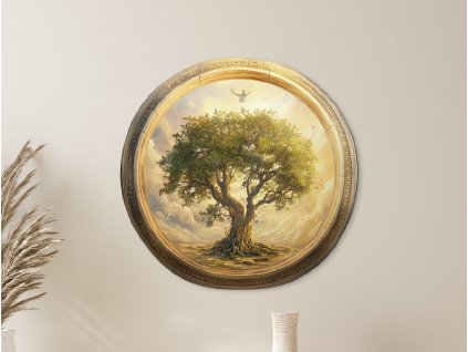 Okrúhly Strom života Harmónia prírody (Kép mérete 87 x 89 cm, Felületkezelés 3D)