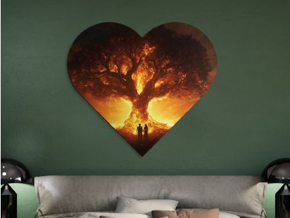 Srdcový Strom života Zapálenosť (Kép mérete 80 x 89 cm, Felületkezelés 3D)