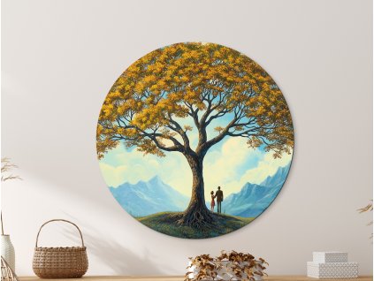 Okrúhly Strom života Odkaz (Kép mérete 89 x 89 cm, Felületkezelés 3D)