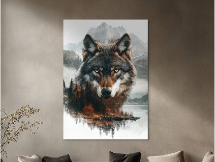 Obraz Vlčia duša divočiny (A kép mérete A1, A keret színe Bez rámu, Felületkezelés 3D)