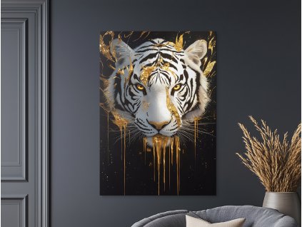 Obraz Očami bieleho tigra (A kép mérete A1, A keret színe Bez rámu, Felületkezelés 3D)