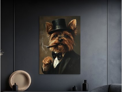 Obraz Yorkie z podsvetia (A kép mérete A1, A keret színe Bez rámu, Felületkezelés 3D)