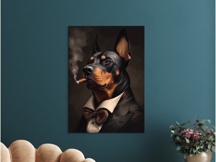 Moderný obraz Doberman boss (A kép mérete A1, A keret színe Bez rámu, Felületkezelés 3D)
