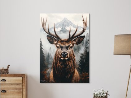 Dizajnový obraz Jeleň (A kép mérete A1, A keret színe Bez rámu, Felületkezelés 3D)