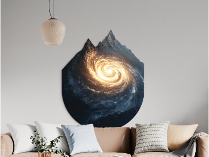 Moderná Obraz Galaxia v horách (Kép mérete 100 x 80 cm, Felületkezelés 3D)